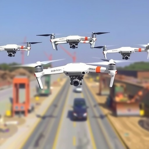 三一无人机群登陆京港澳高速改扩建工程(图2) 三一无人机群登陆京港澳高速改扩建工程(图2)