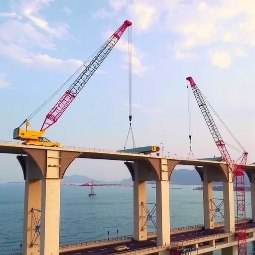 长虹飞架铺坦道！徐工道路机械“智”连跨海大桥(图1)