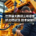 世界最大跨径三塔悬索桥北塔封顶 技术突破引关注(图2) 世界最大跨径三塔悬索桥北塔封顶 技术突破引关注(图2)