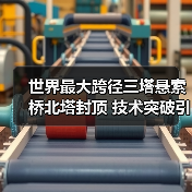 世界最大跨径三塔悬索桥北塔封顶 技术突破引关注(图4) 世界最大跨径三塔悬索桥北塔封顶 技术突破引关注(图4)