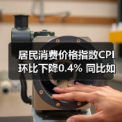居民消费价格指数CPI环比下降0.4% 