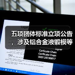 五项团体标准立项公告，涉及铝合金液锻模等关键技术领域(图4)
