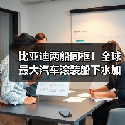 比亚迪两船同框!全球最大汽车滚装船下水加速出海(图1) 比亚迪两船同框!全球最大汽车滚装船下水加速出海(图1)