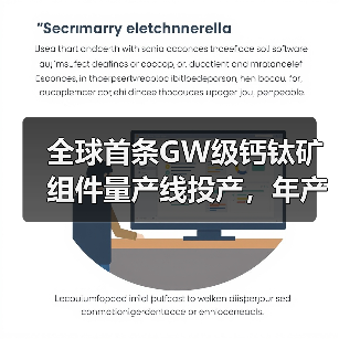 全球首条GW级钙钛矿组件量产线投产，年产能达180万片(图1)