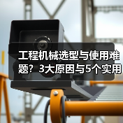 工程机械选型与使用难题？3大原因与5个实