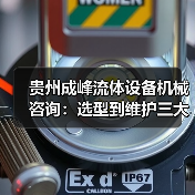贵州成峰流体设备机械咨询：选型到维护三大
